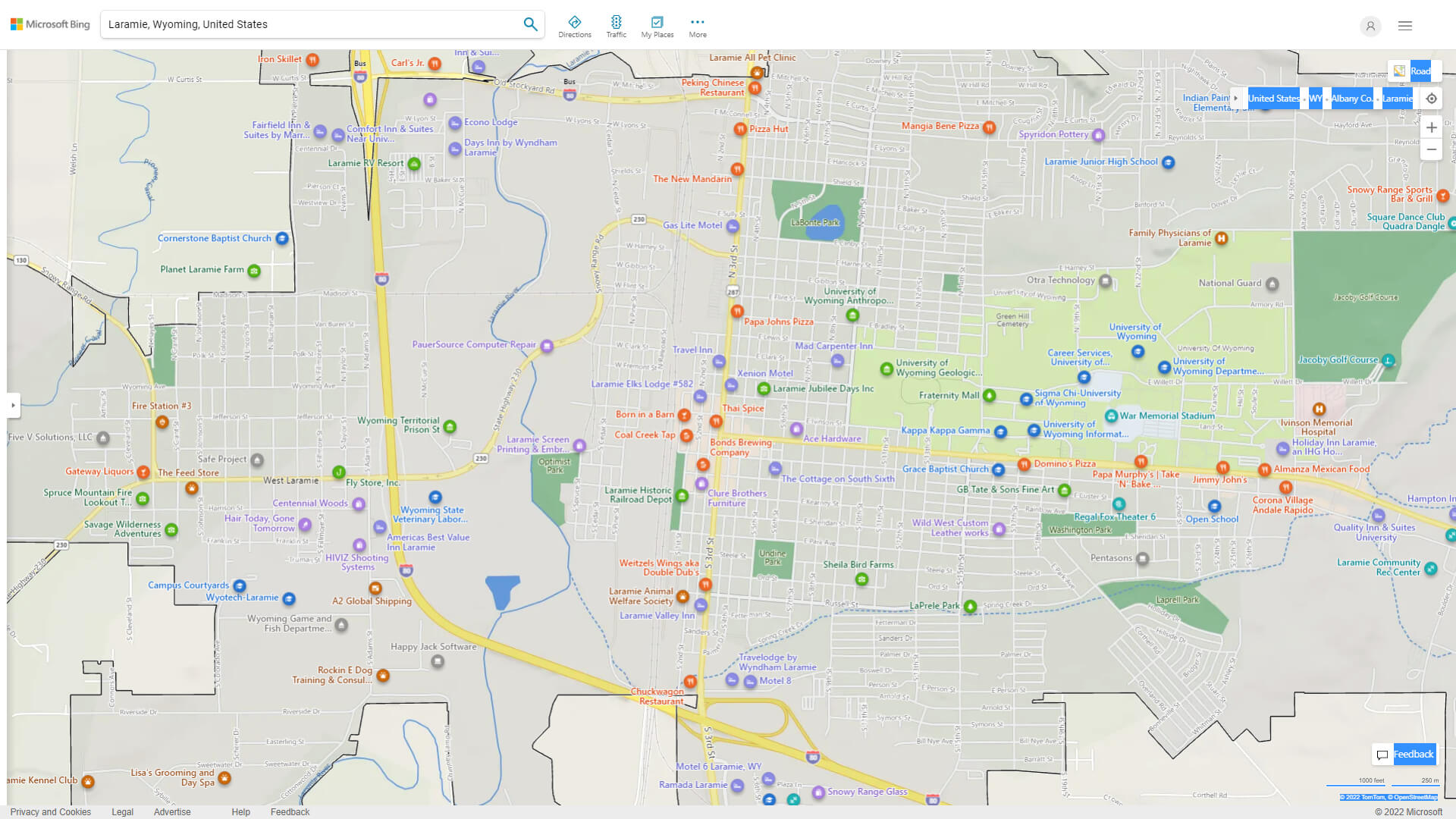 Laramie Detailed Map